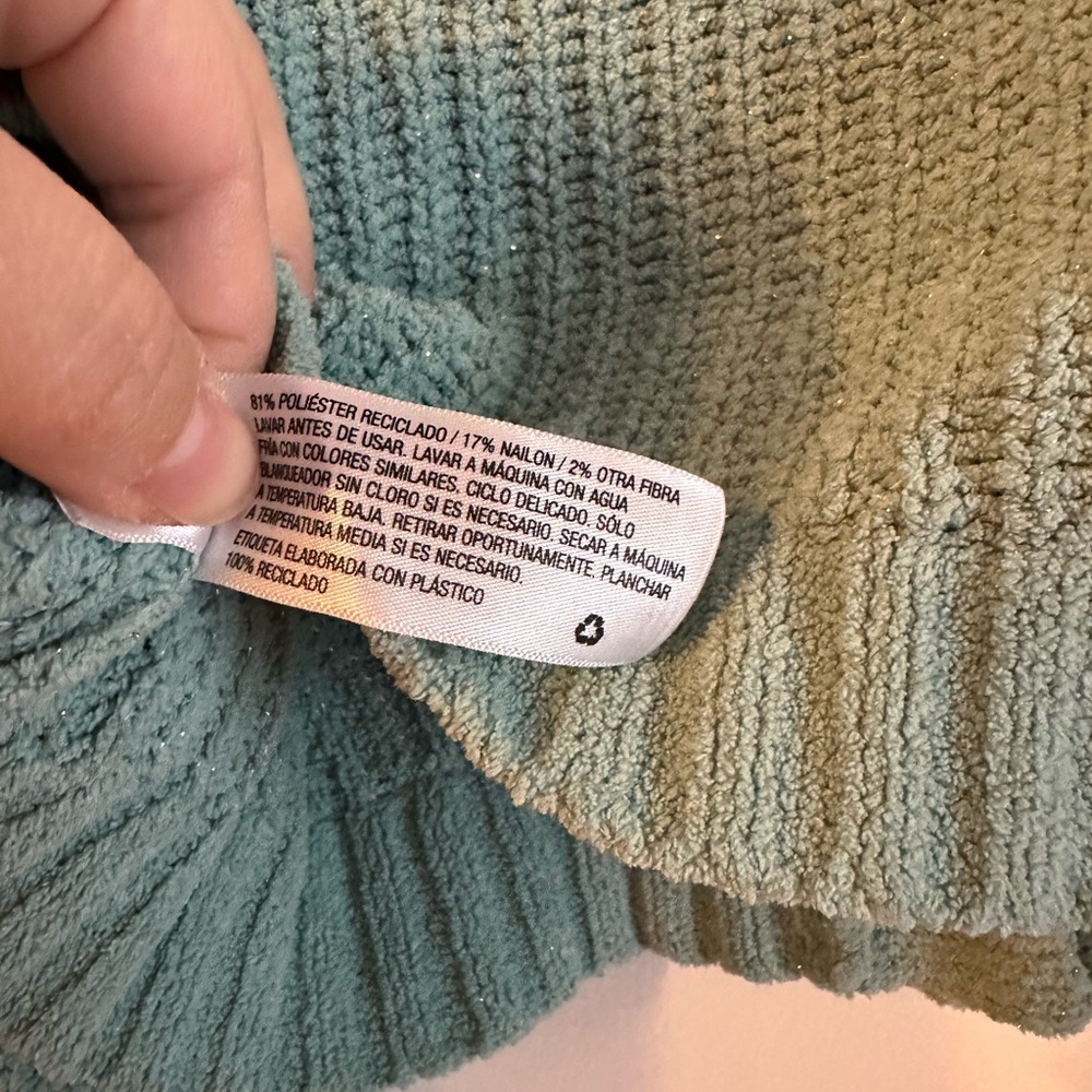 Cat & Jack Cozy Teal Button-Up Sweater - Picture 4 of 4